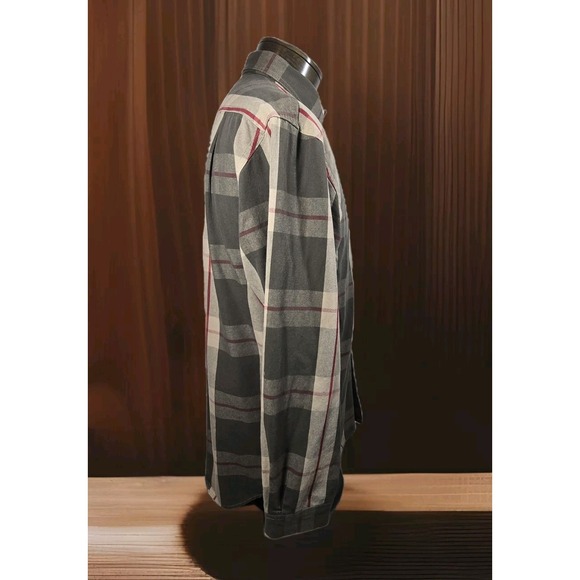 CE Schmidt Workwear Shirt Mens M Beige Plaid Long Sleeve Button Up Heavyweight - Picture 3 of 10